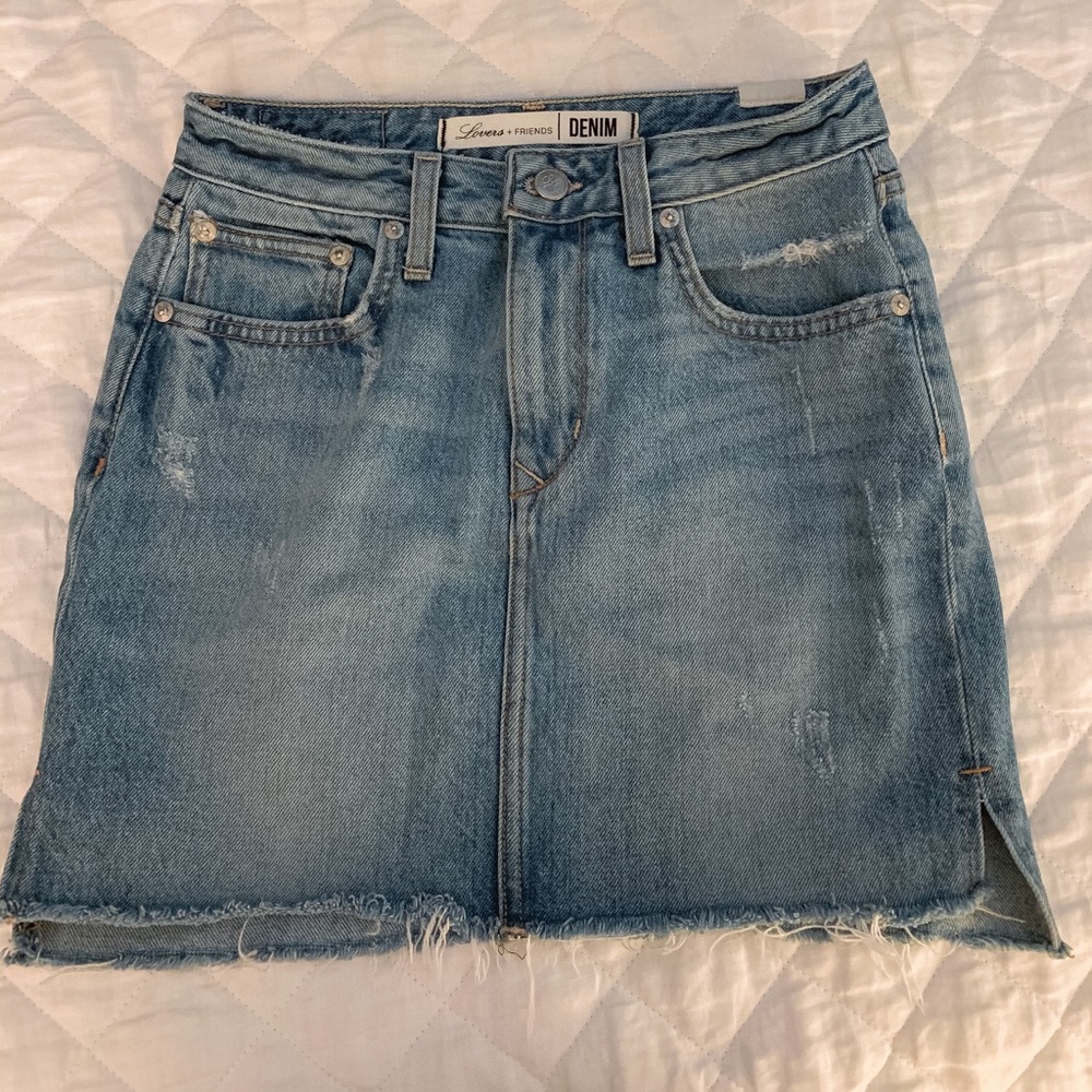 Lovers + Friends Jean Mini Skirt